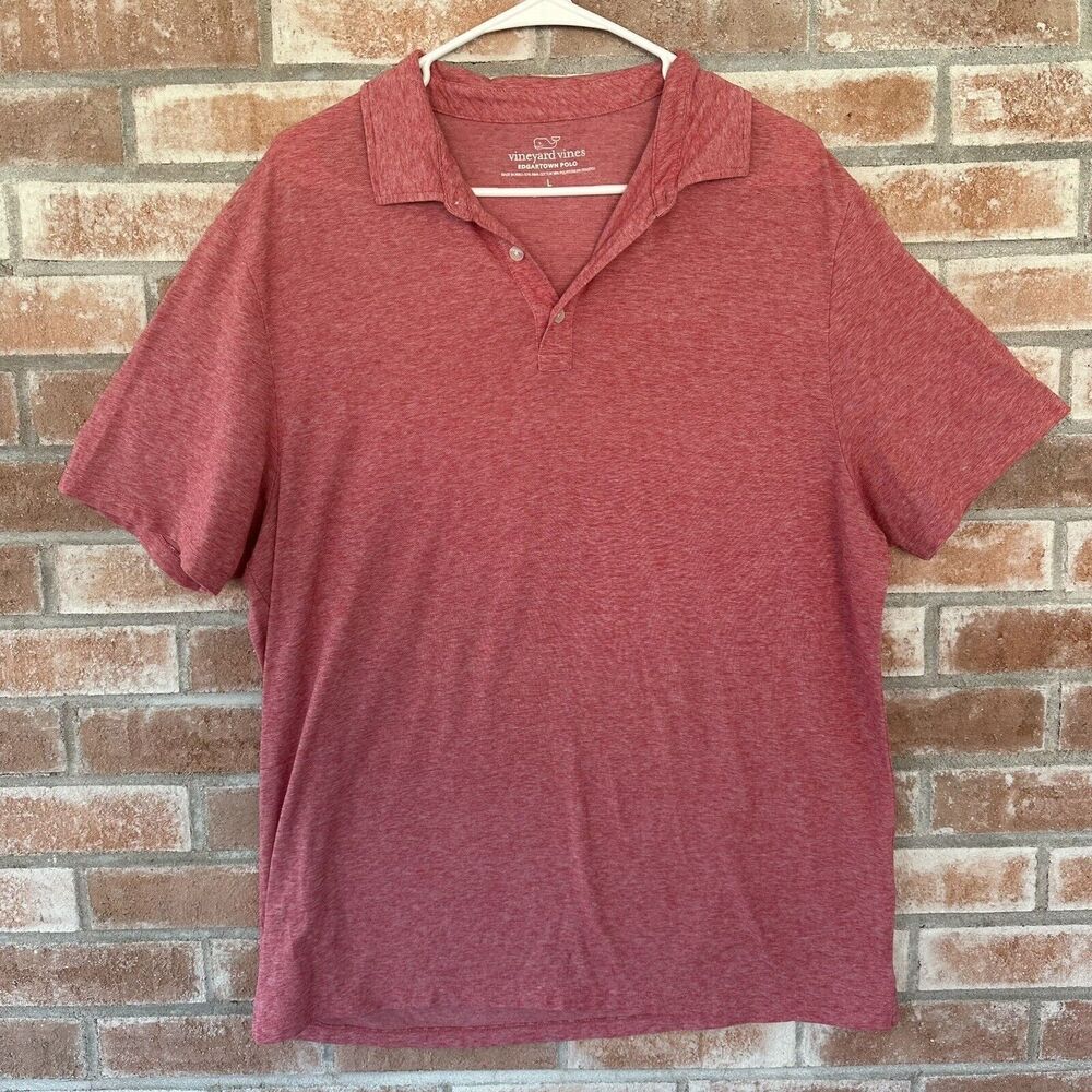 Vineyard Vines Edgartown Polo Large Red Summer Breathable Wicking Lightweight